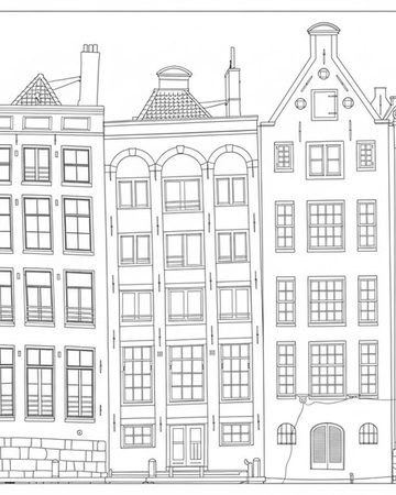 The same scene, drawn as black-and-white line art.