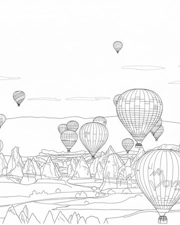 The same scene, drawn as black-and-white line art.